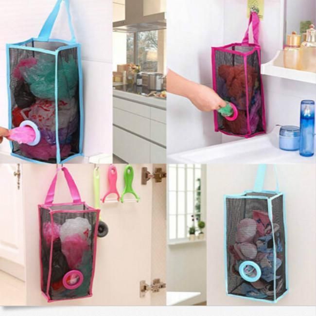 Polythene Bag Holder for Kitchen | Wall-Mounted Garbage Bag Dispenser | Space-Saving Trash Bag Organizer (pack of 2)